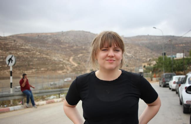 Eimer McAuley in Sinjil town, near Ramallah.