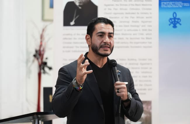 Democratic nominee for Senate Abdul El-Sayed speaks during a campaign event in Detroit.