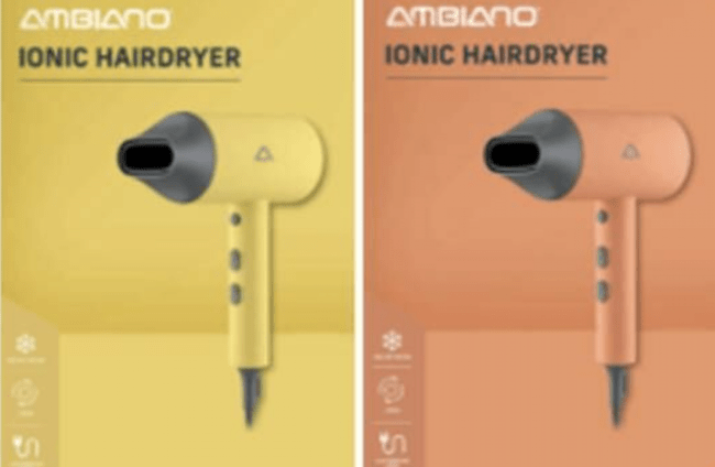 The Ambiano Ionic hairdryers.