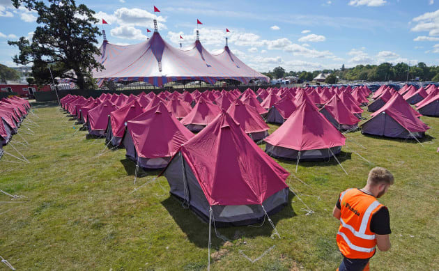 Tents at the site in Stradbally, Co Laois were originally used for the Electric Picnic music festival.