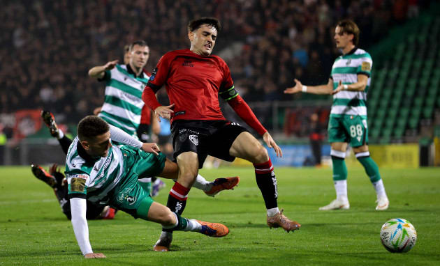 Shamrock Rovers and Bohemians players clash at full-time as champions ...