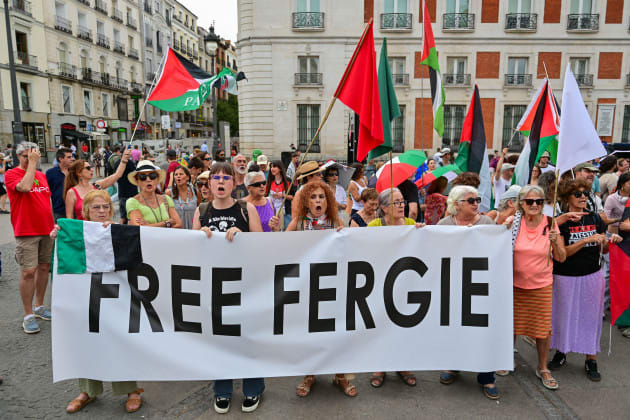 A rally in support of Fergie Chambers in Madrid last month.